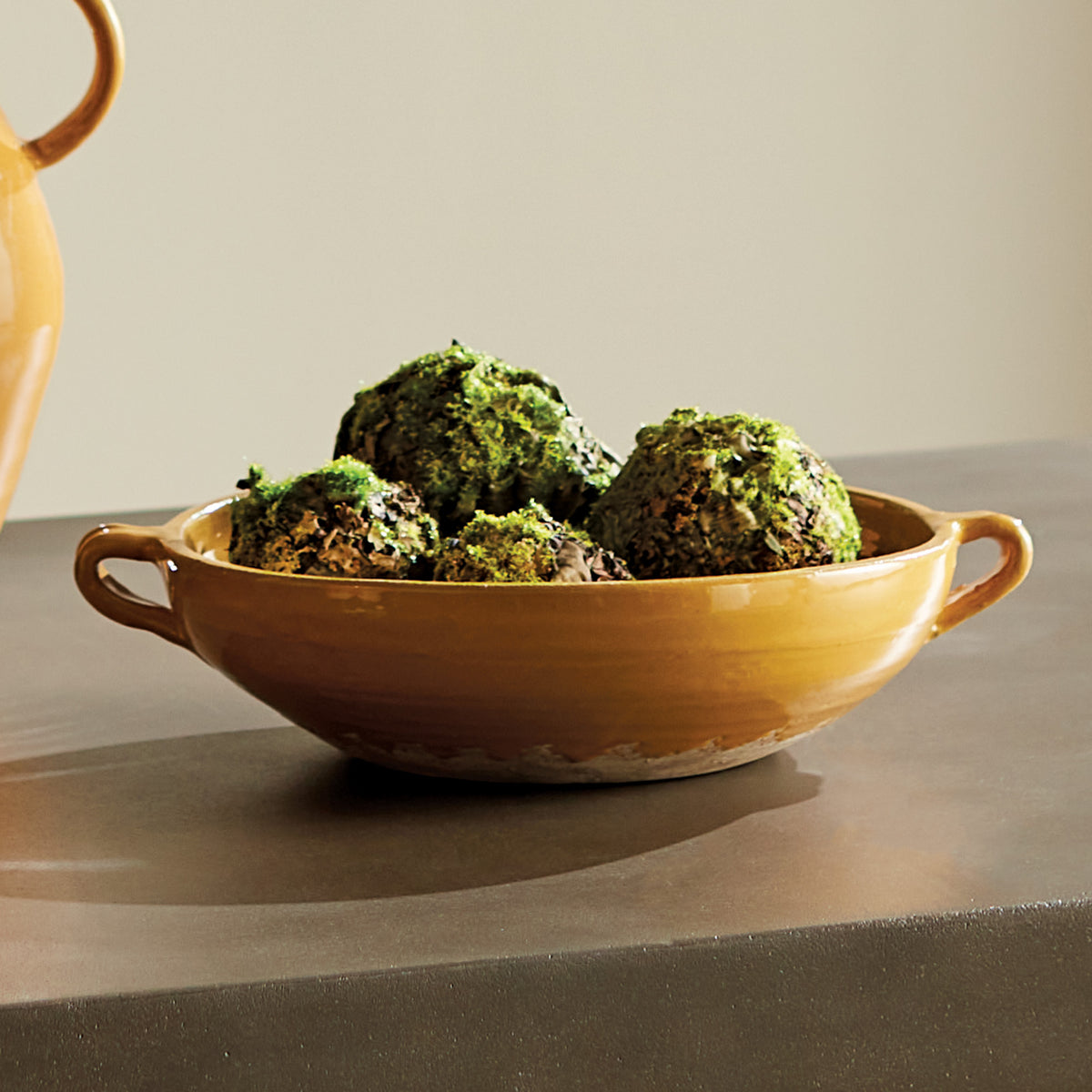 Maisha Decorative Bowl, Golden Ochre Terracotta