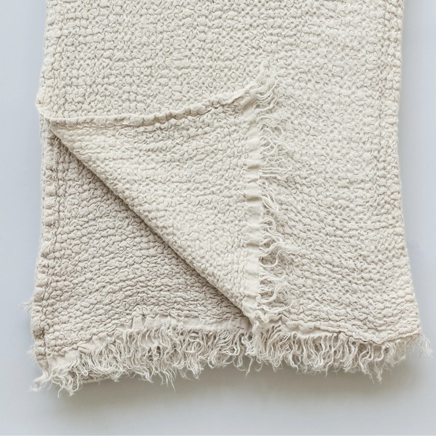 Stone-Washed Linen Throw Blanket (Nantucket)– Soft European Linen | Lightweight Neutral Luxury Throw