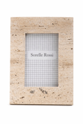 Elegant natural travertine stone picture frame with warm neutral texture and timeless European-inspired styling for elevated home decor | Sorelle Rossi Shoppe