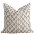 Linen Block Print Pillow Cover | Terracotta & Sage Floral