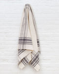 Neutral striped linen towel – soft woven texture and timeless design – artisan-inspired kitchen decor | Sorelle Rossi Shoppe
