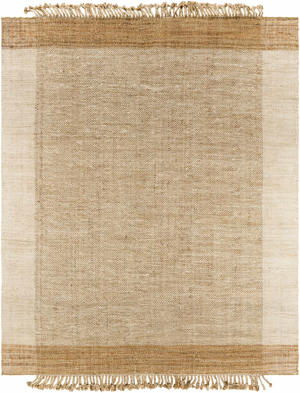Outaouais Tan & Light Brown Handwoven Jute Rug - Clearance