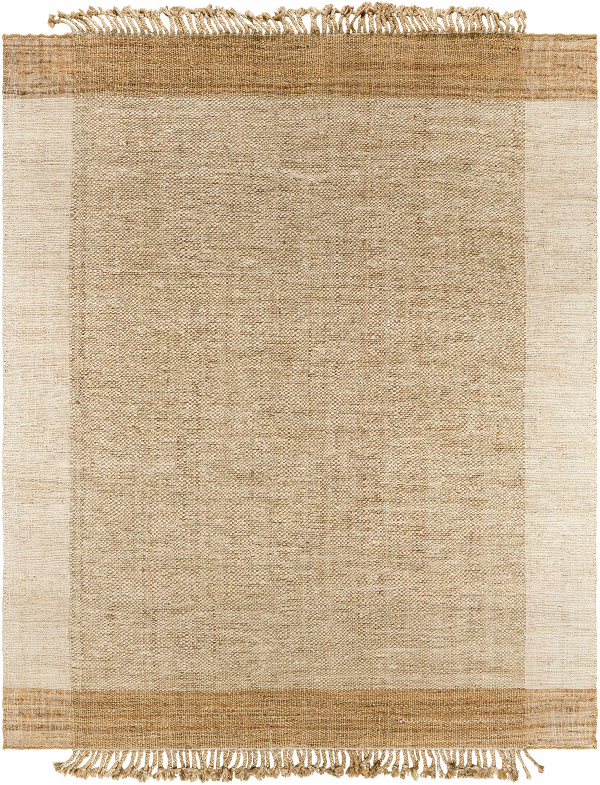 Outaouais Tan & Light Brown Handwoven Jute Rug - Clearance