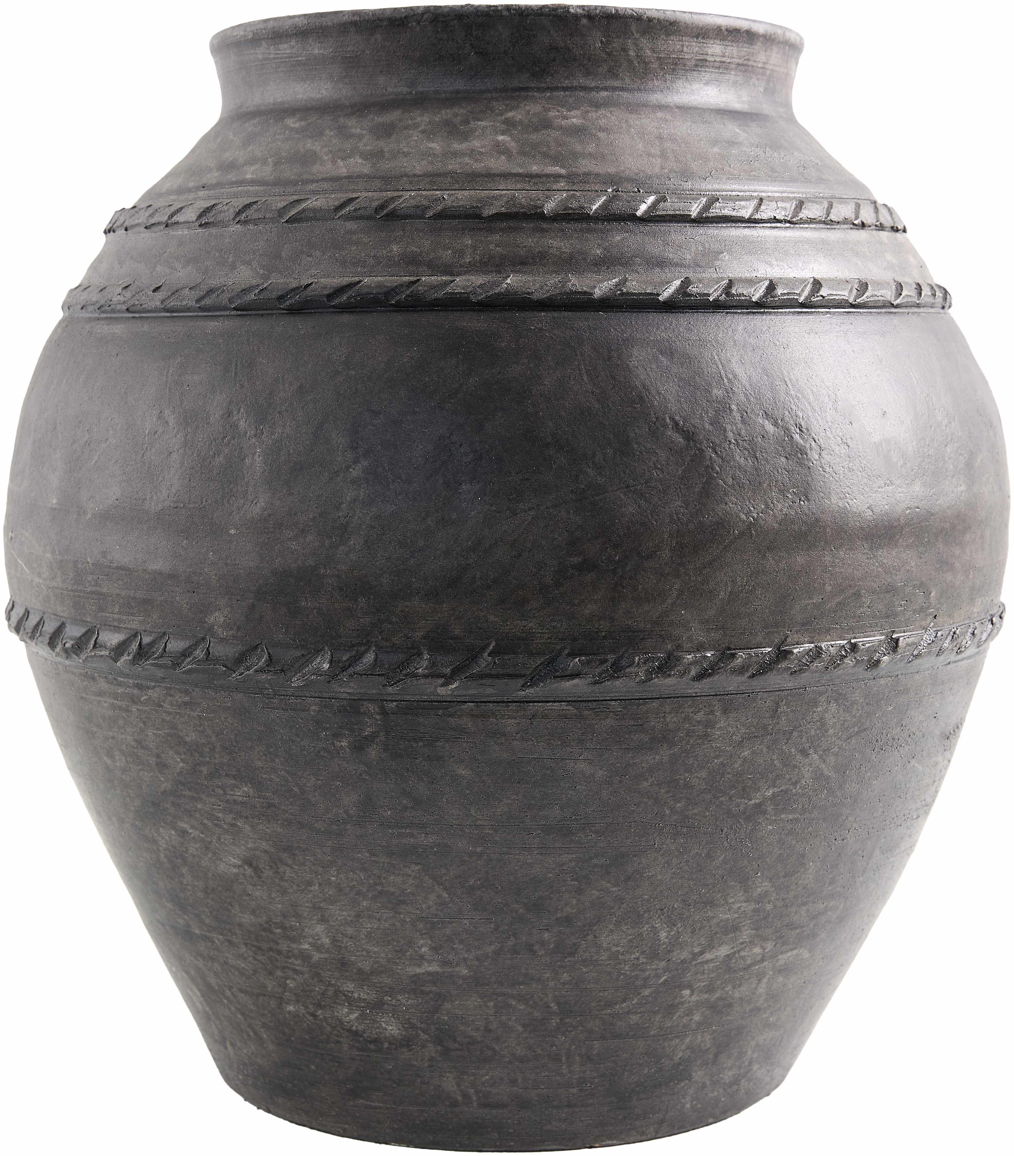 Patancheru Ceramic Vase Collection – Gray Textured Boho Vases for Indoor