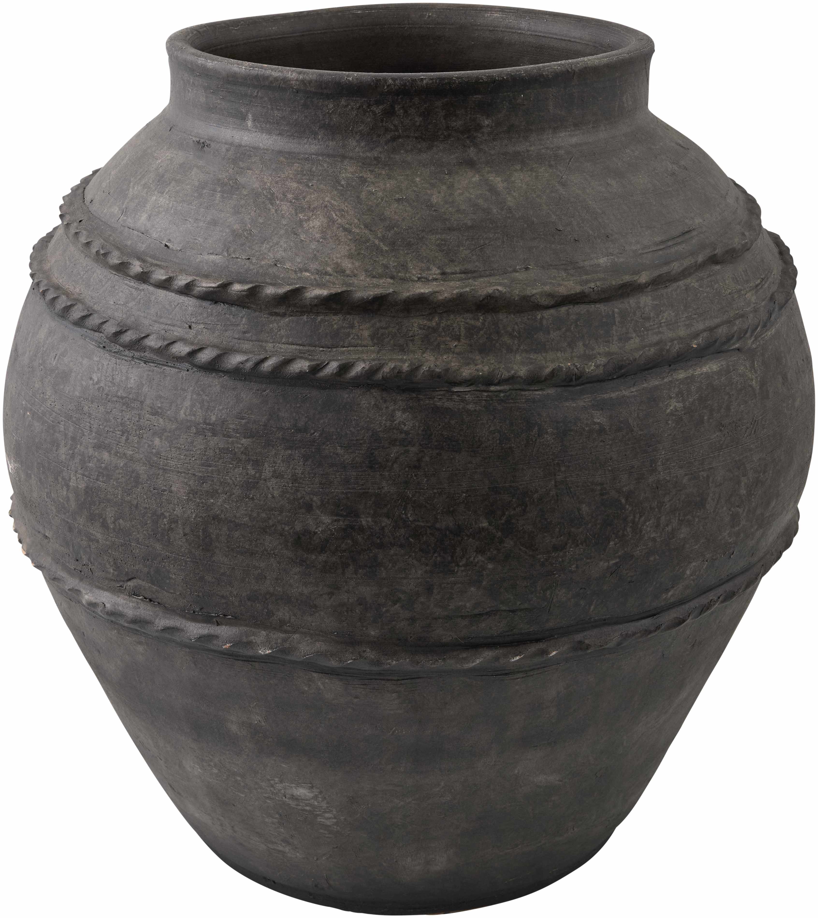 Patancheru Ceramic Vase Collection – Gray Textured Boho Vases for Indoor
