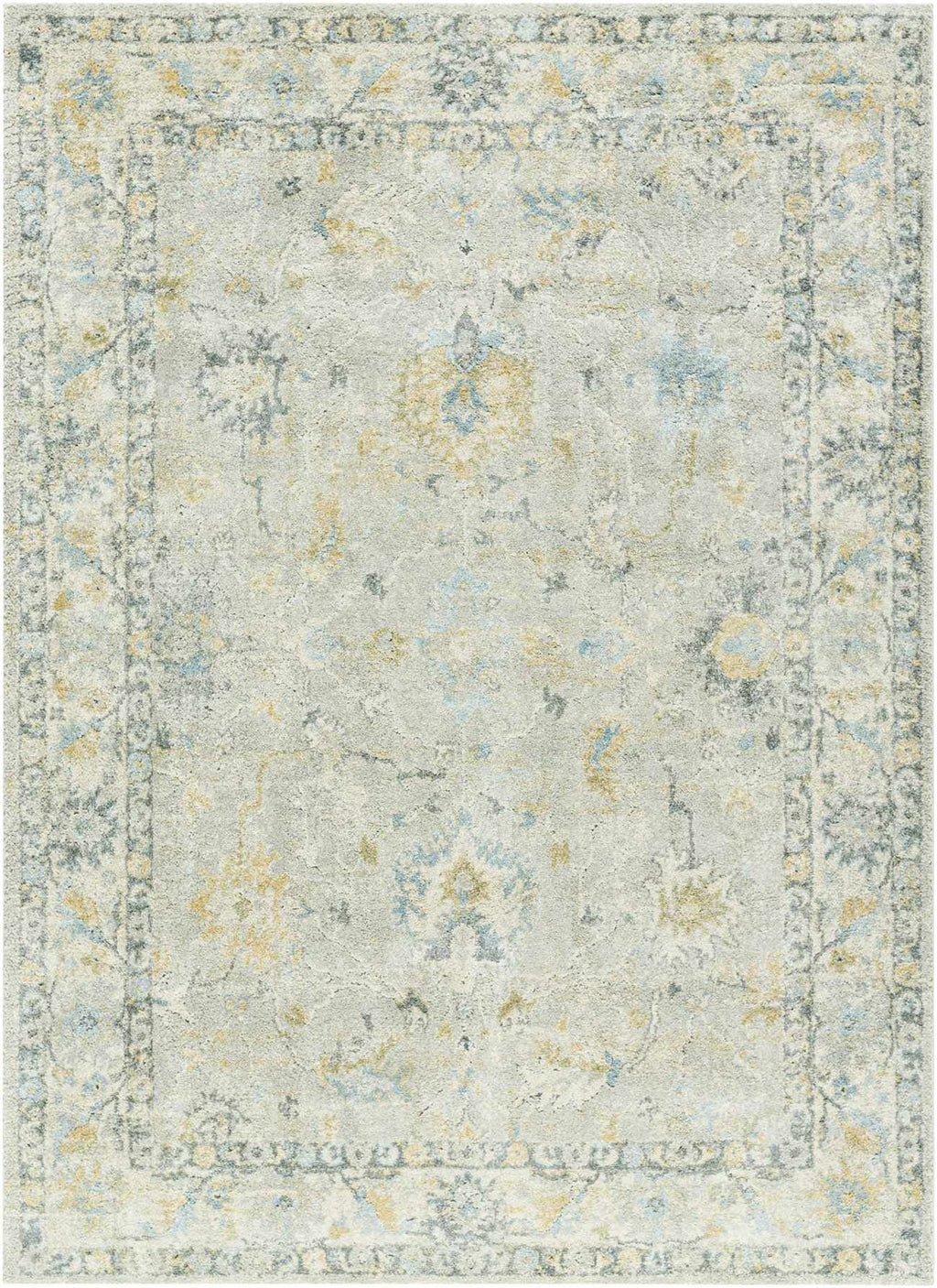 Decorative rug with floral pattern on a light background