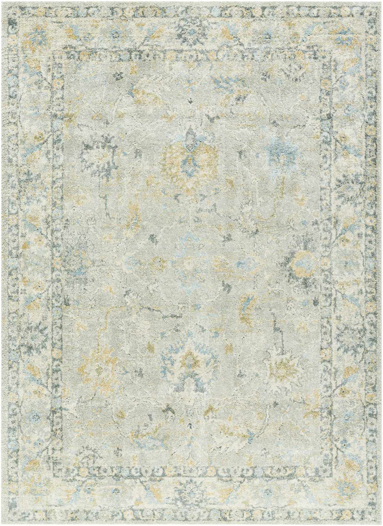 Decorative rug with floral pattern on a light background