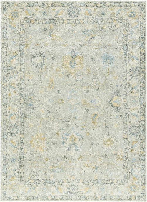 Decorative rug with floral pattern on a light background