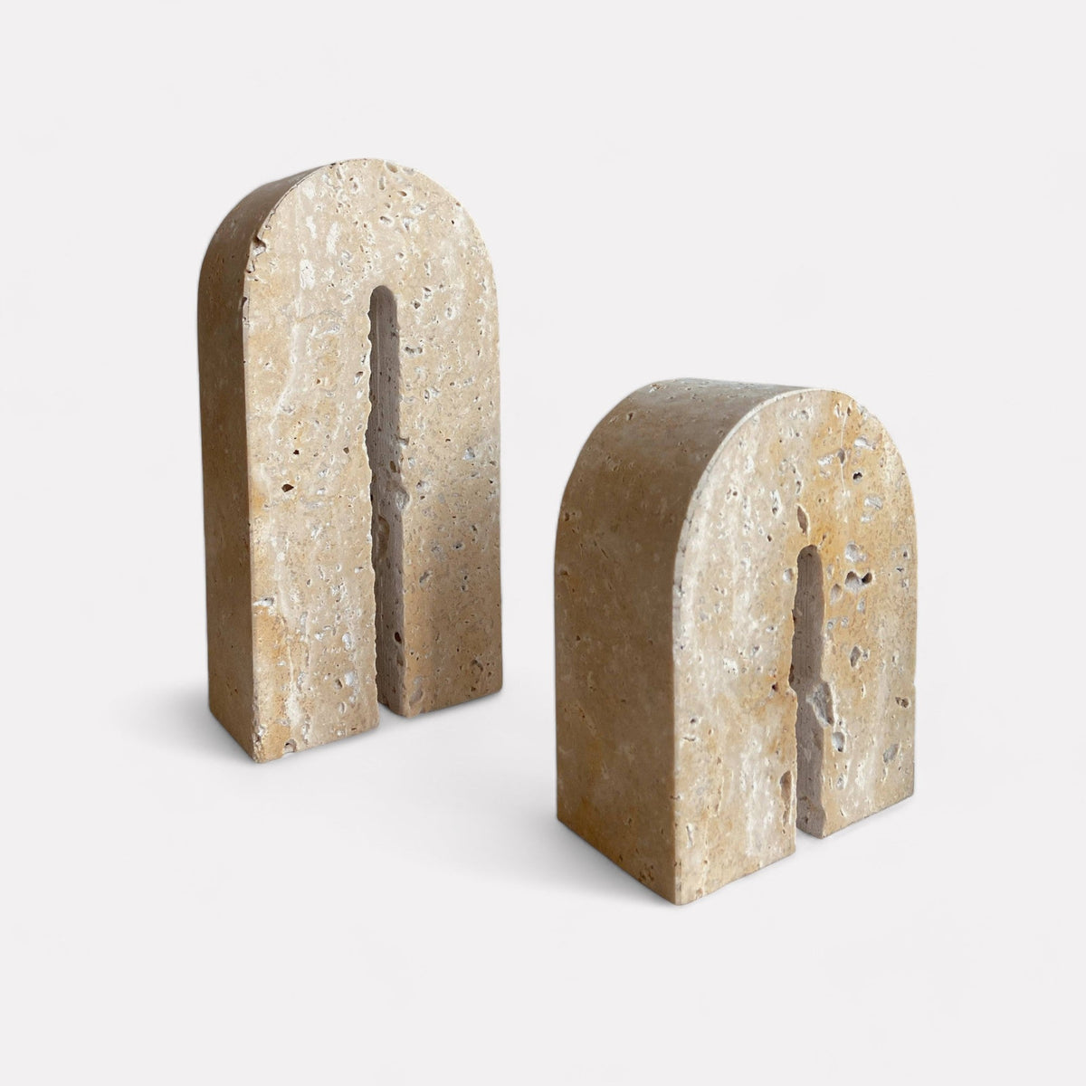 Oculus Arch Travertine Sculpture & Book Support