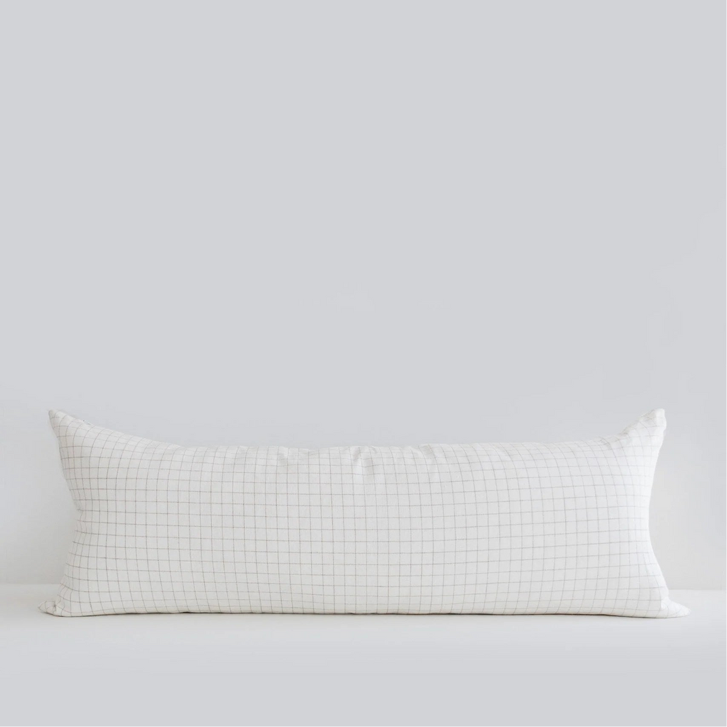 Finestra Linen Bolster Pillow Cover – Ivory & Natural | 100% Linen Decorative Bolster