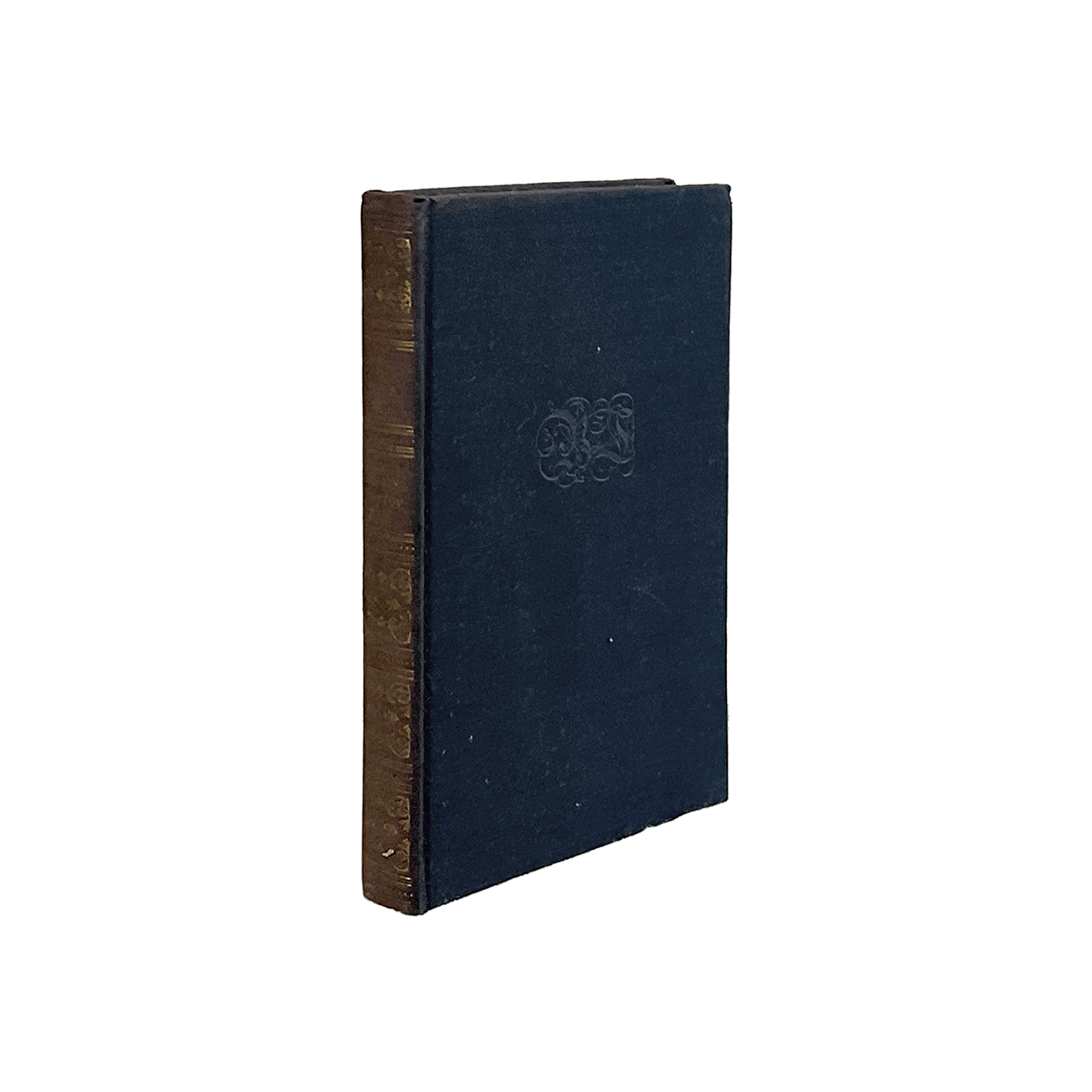 Black leather notebook with wooden edges on a white background