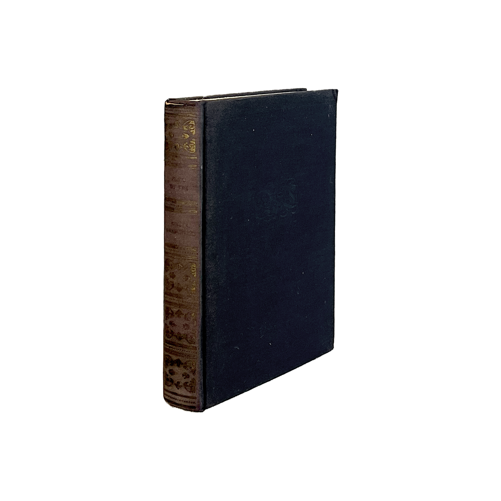 Vintage leather-bound book on a white background