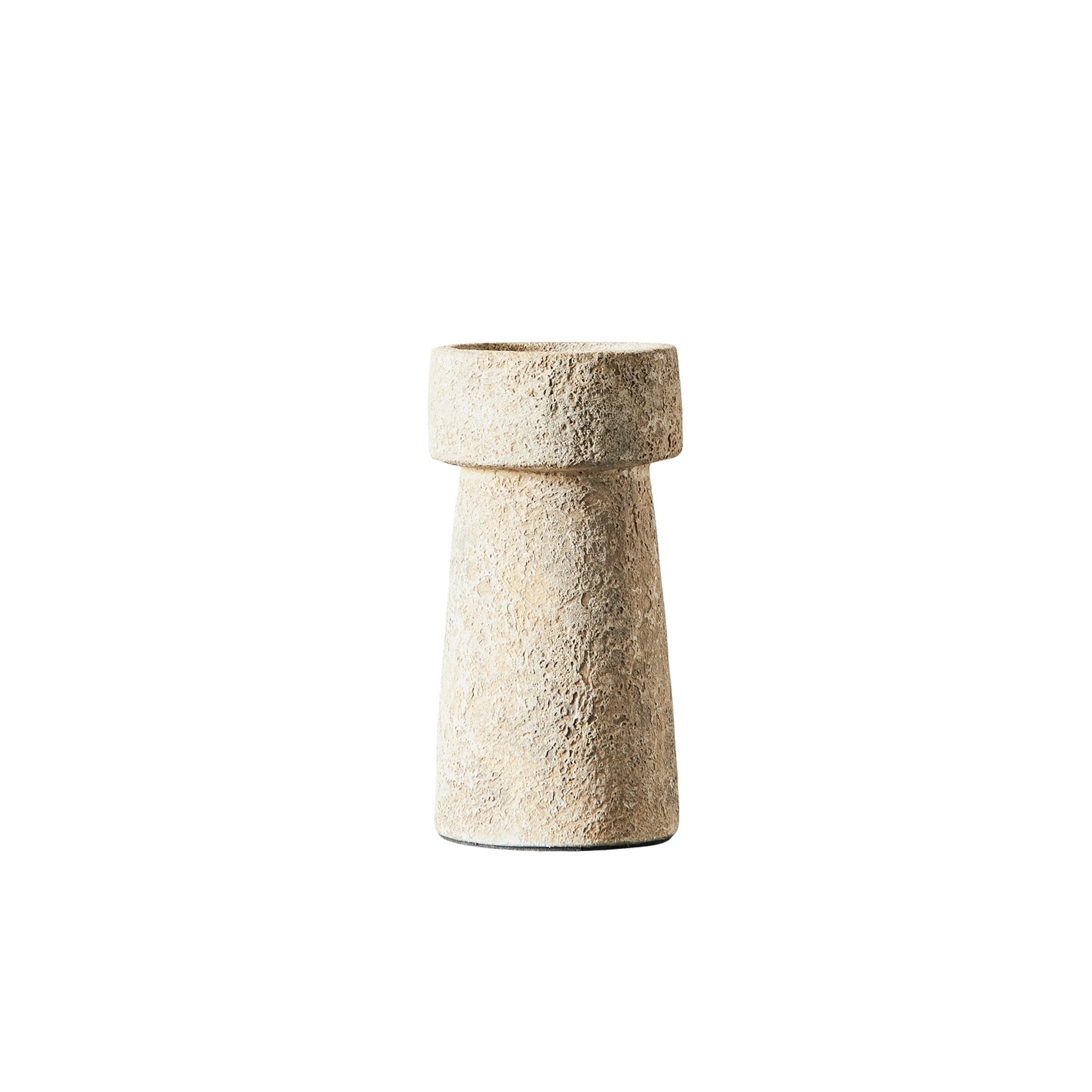 Ceramic Candle Holders – Rustic Sand Finish | Textured Neutral Taper Holders | Sorelle Rossi