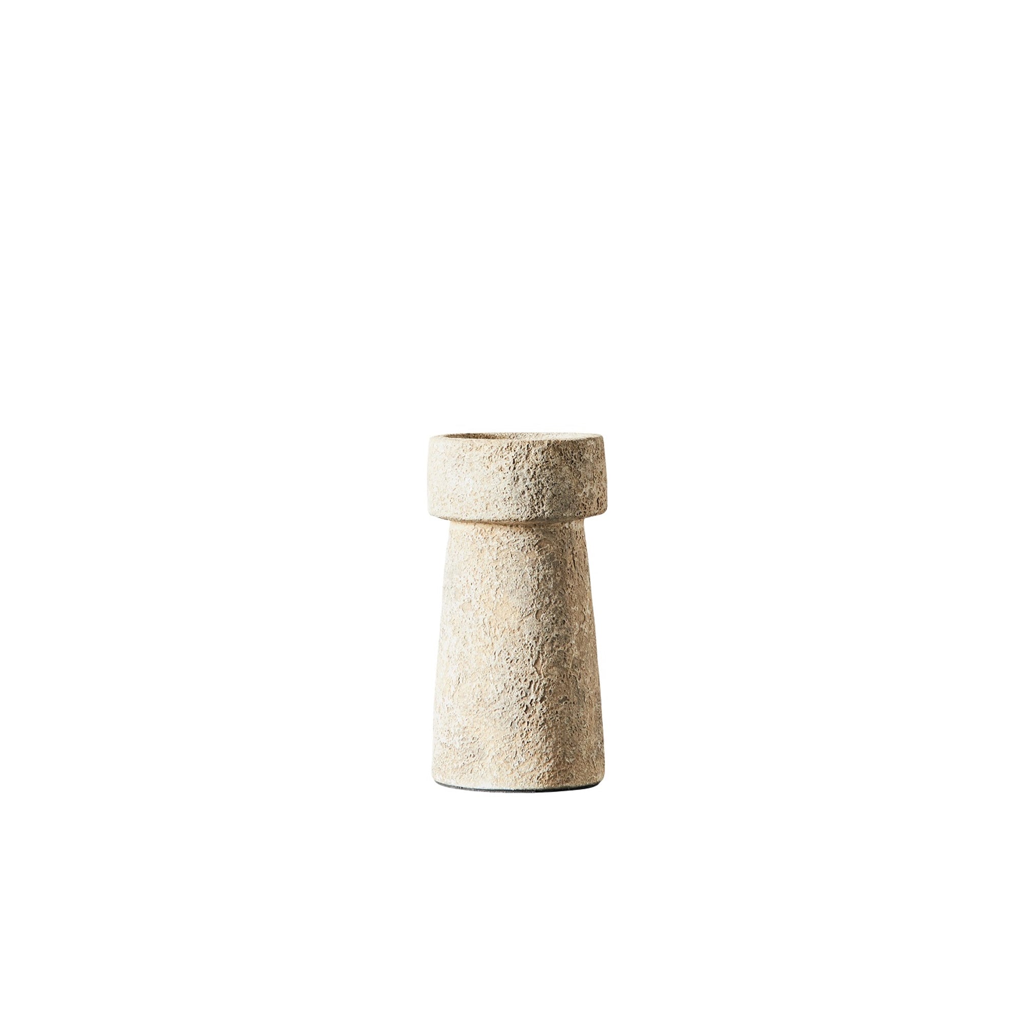 Ceramic Candle Holders – Rustic Sand Finish | Textured Neutral Taper Holders | Sorelle Rossi