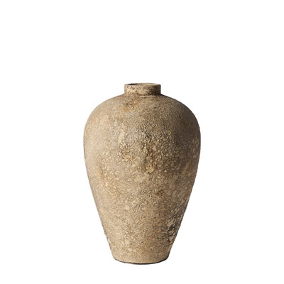 Textured Terracotta Jar | Rustic Clay Decorative Vessel for Neutral Home Decor