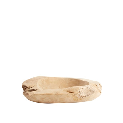 Teak Wood Bowl | Natural Wooden Decorative Bowl for Kitchen & Coffee Table Styling