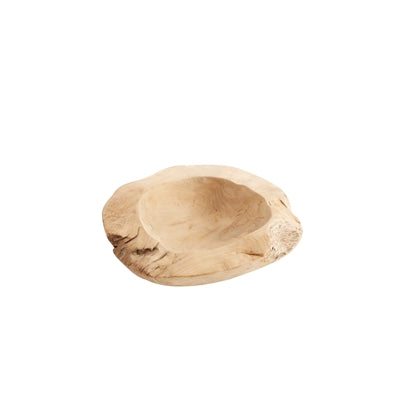 Teak Wood Bowl | Natural Wooden Decorative Bowl for Kitchen & Coffee Table Styling