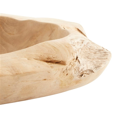 Teak Wood Bowl | Natural Wooden Decorative Bowl for Kitchen & Coffee Table Styling