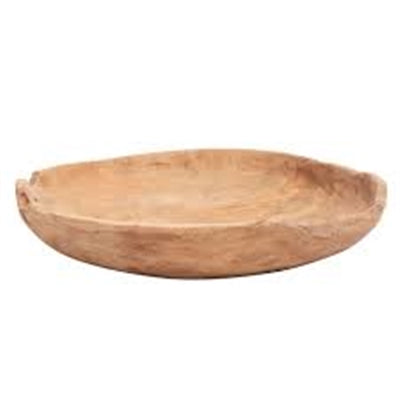 Handcrafted Natural Teak Bowl– Neutral Kitchen & Table Decor
