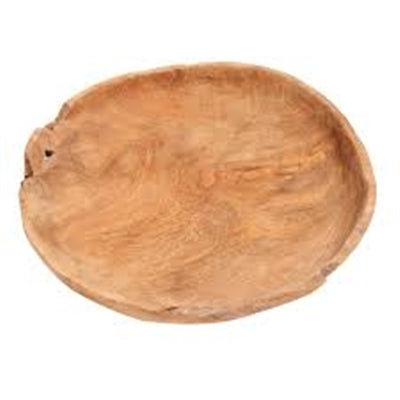 Handcrafted Natural Teak Bowl– Neutral Kitchen & Table Decor