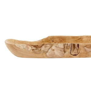 Oval Wooden Serving Bowl | Rustic Wood Decorative Bowl for Kitchen & Tabletop Styling
