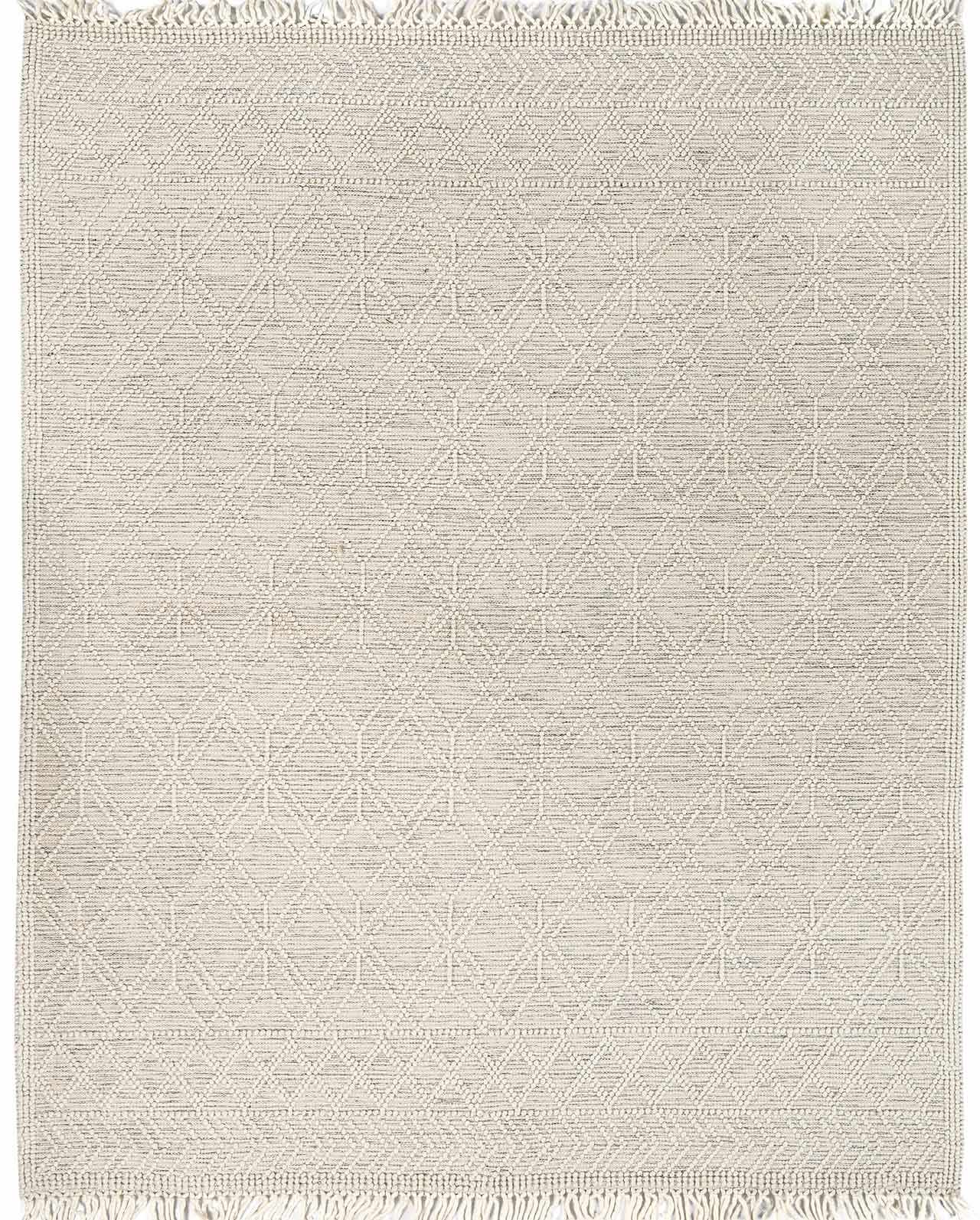 Ramsbury Hand-Woven Wool & Cotton Area Rug – Ivory & Black