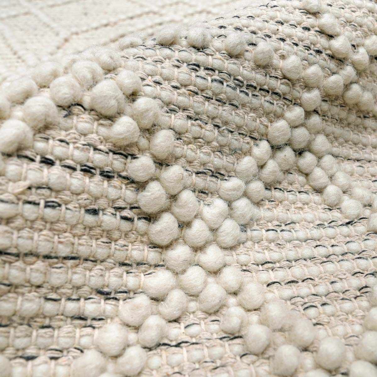 Close-up of a textured fabric with white and black pattern