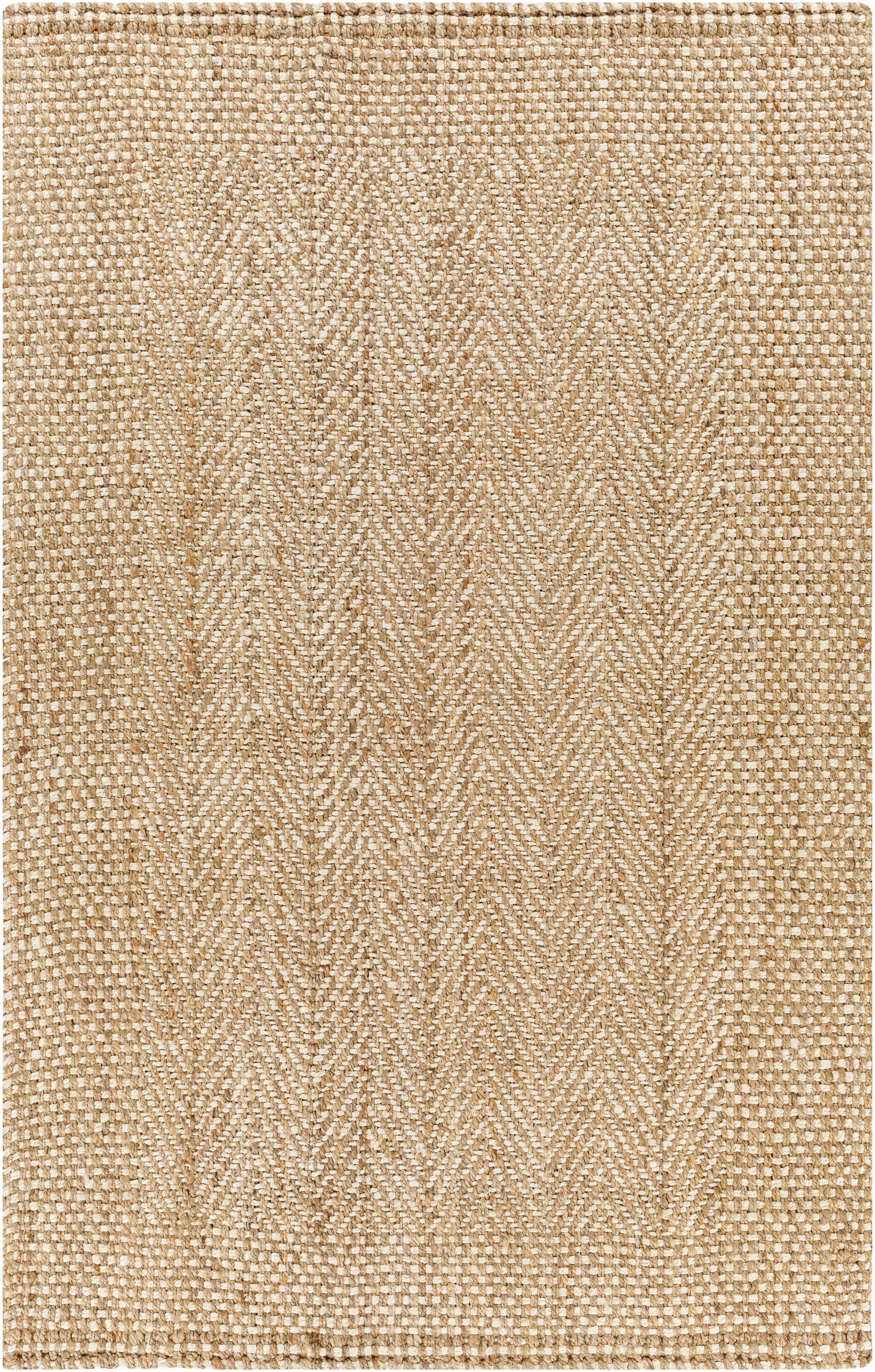 Beige woven patterned rug