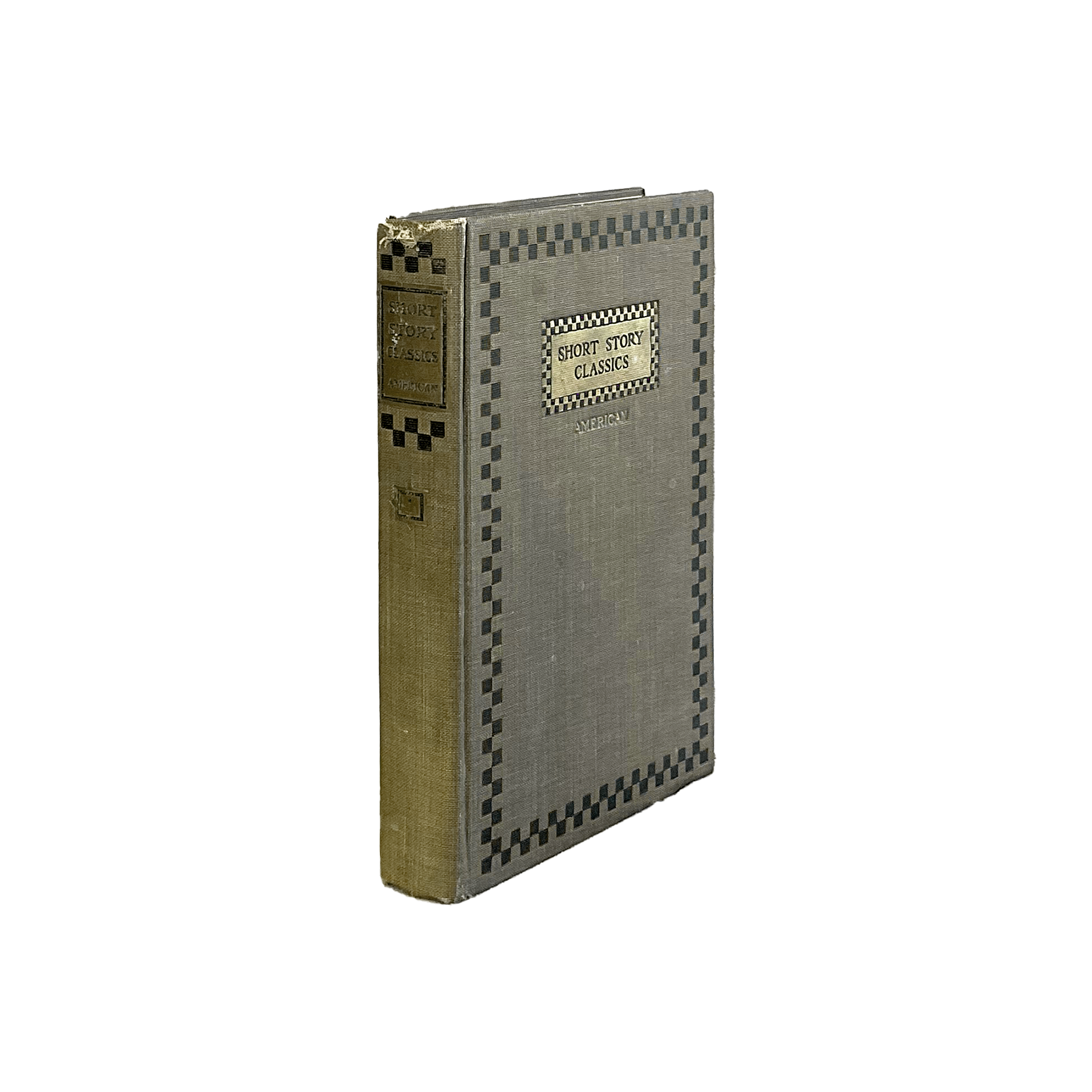 Vintage-style book with decorative cover on a white background