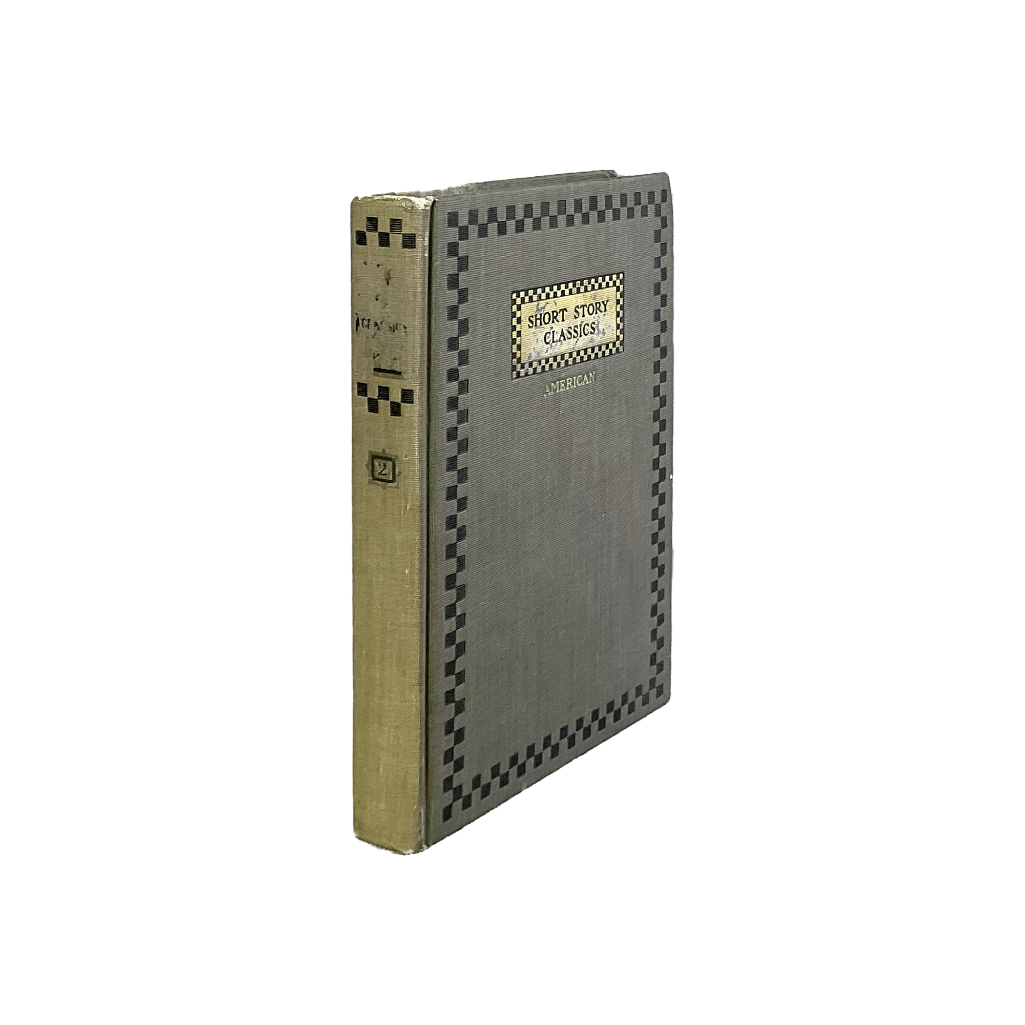 Vintage book with a checkered design on a white background