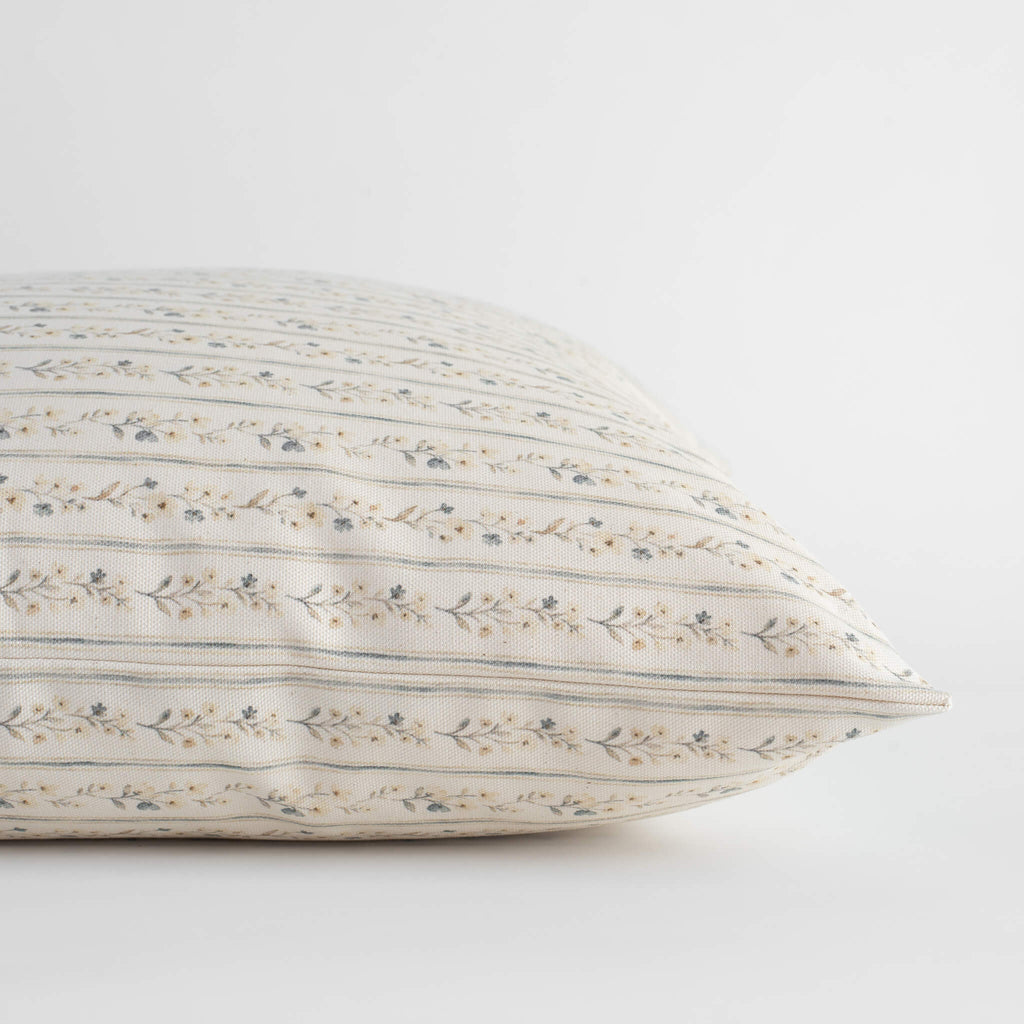 Willa Blue Floral Stripe Pillow Cover
