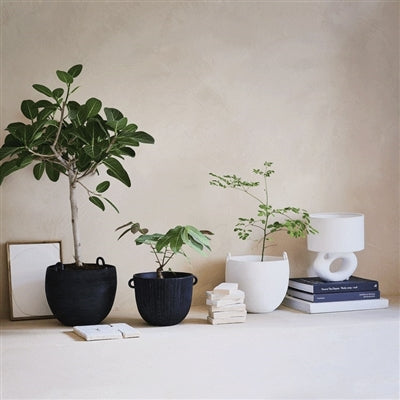 Handmade Portuguese Earthenware Decorative Pot – Honey White Rustic Artisan Bowl Vase