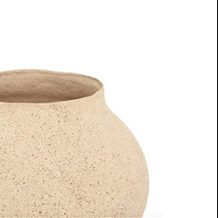 Cotton Mache Pot– Neutral Decorative Pot