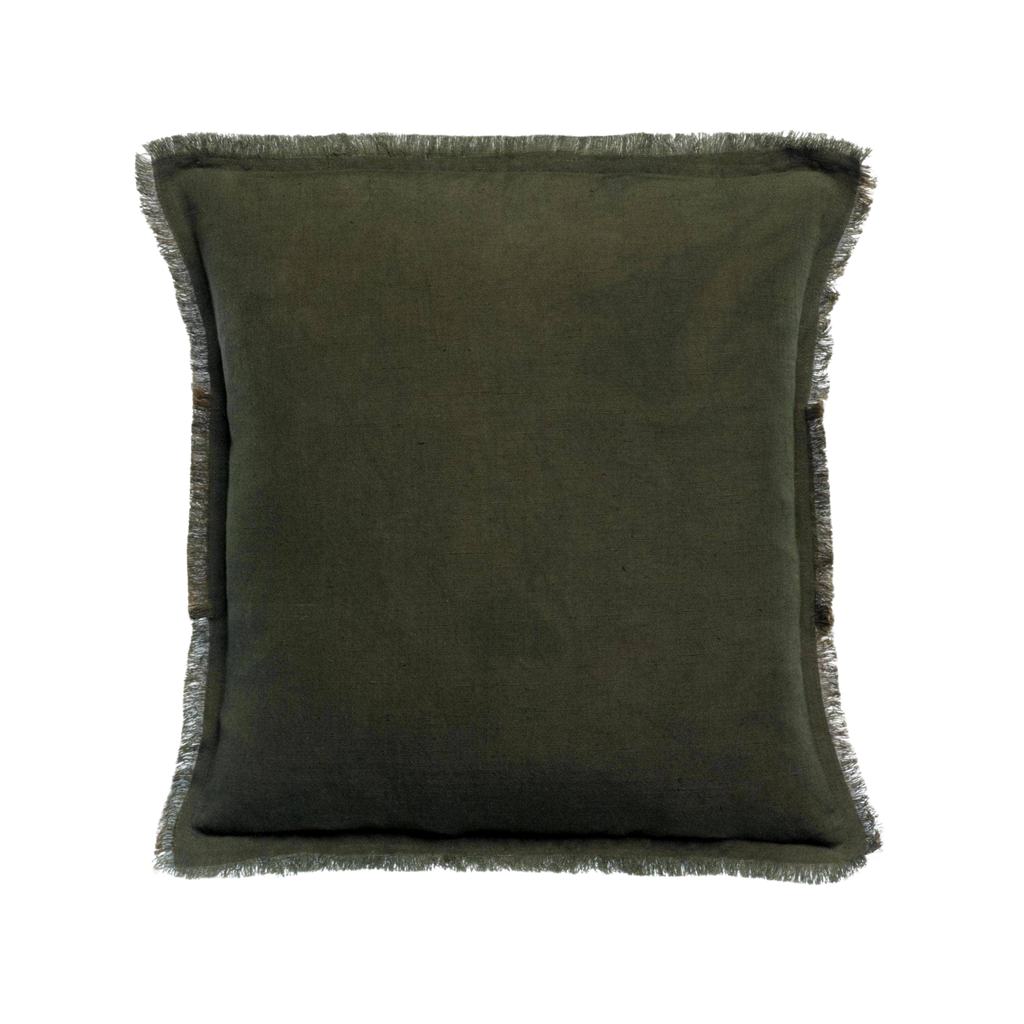 Vivienne Olive Linen Pillow