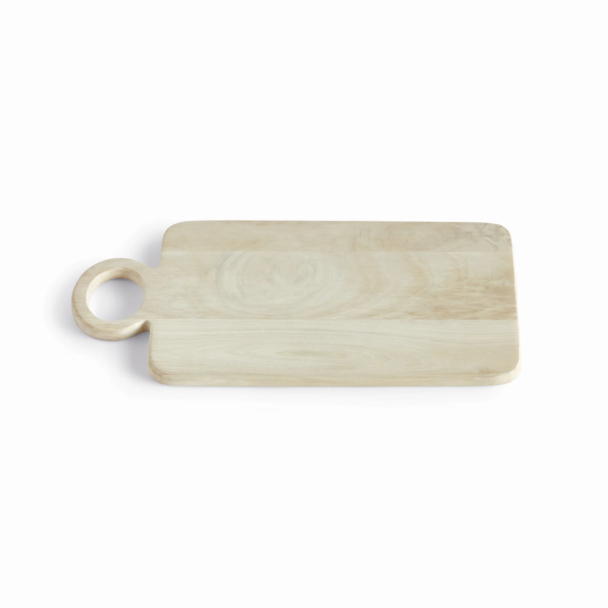 Handcrafted natural wood serving board with a rounded handle and soft organic grain for timeless European-inspired kitchen styling | Sorelle Rossi Shoppe