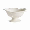 Handcrafted ceramic pedestal bowl with an organic sculptural silhouette and soft neutral finish for timeless European-inspired decor | Sorelle Rossi Shoppe