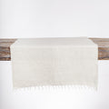 White Table runner with fringe-sorelle rossi shoppe