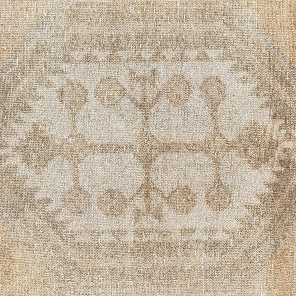 Handwoven Vintage Turkish Runner Rug 3' x 14'2" | One-of-a-Kind Neutral Wool Rug