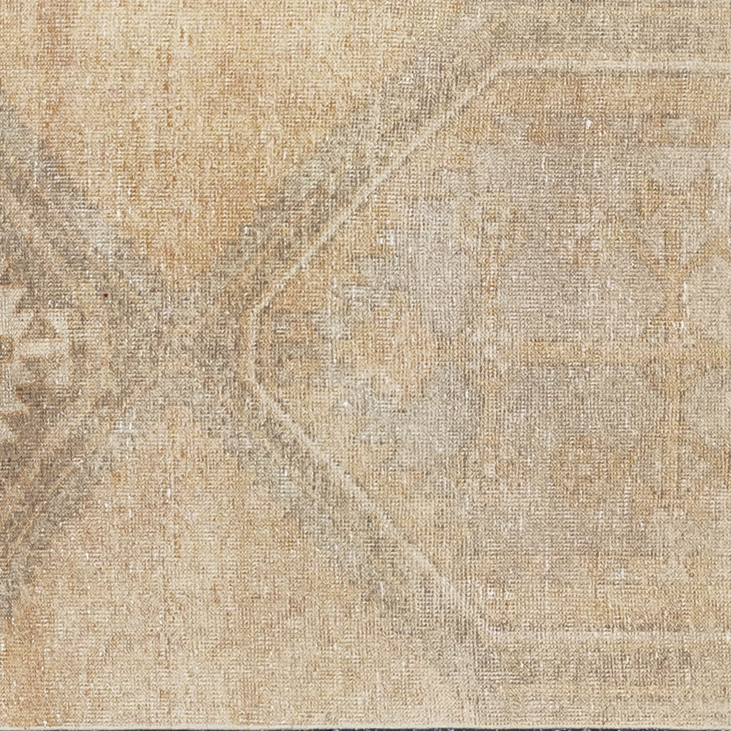 Handwoven Vintage Turkish Runner Rug 3' x 14'2" | One-of-a-Kind Neutral Wool Rug