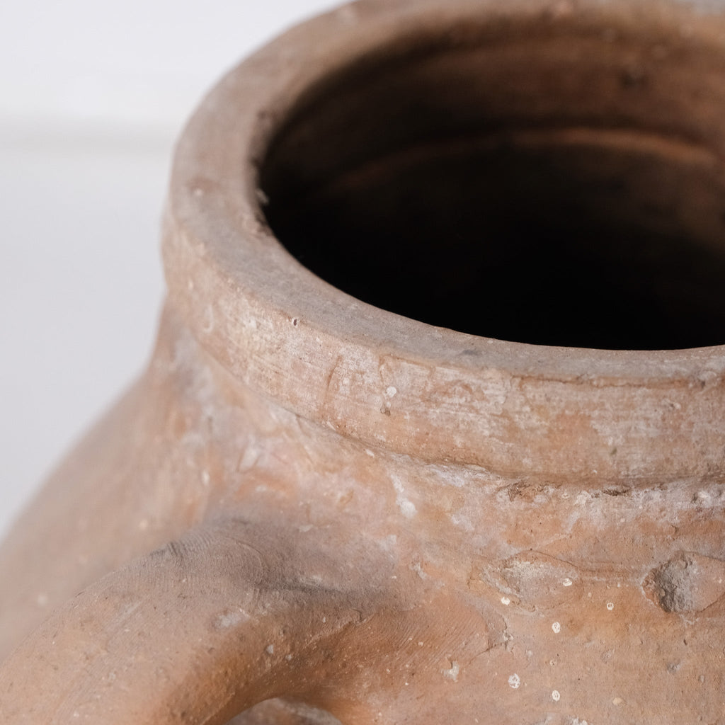 Close-up of a terracotta pot with a white background