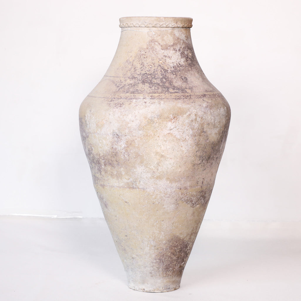 Vintage-style terracotta vase on a white background