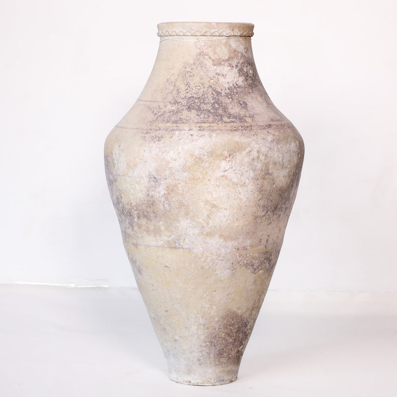 Vintage-style terracotta vase on a white background