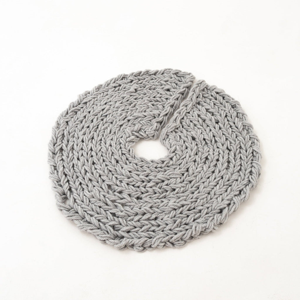 Gray Chunky Knit Christmas Tree Skirt