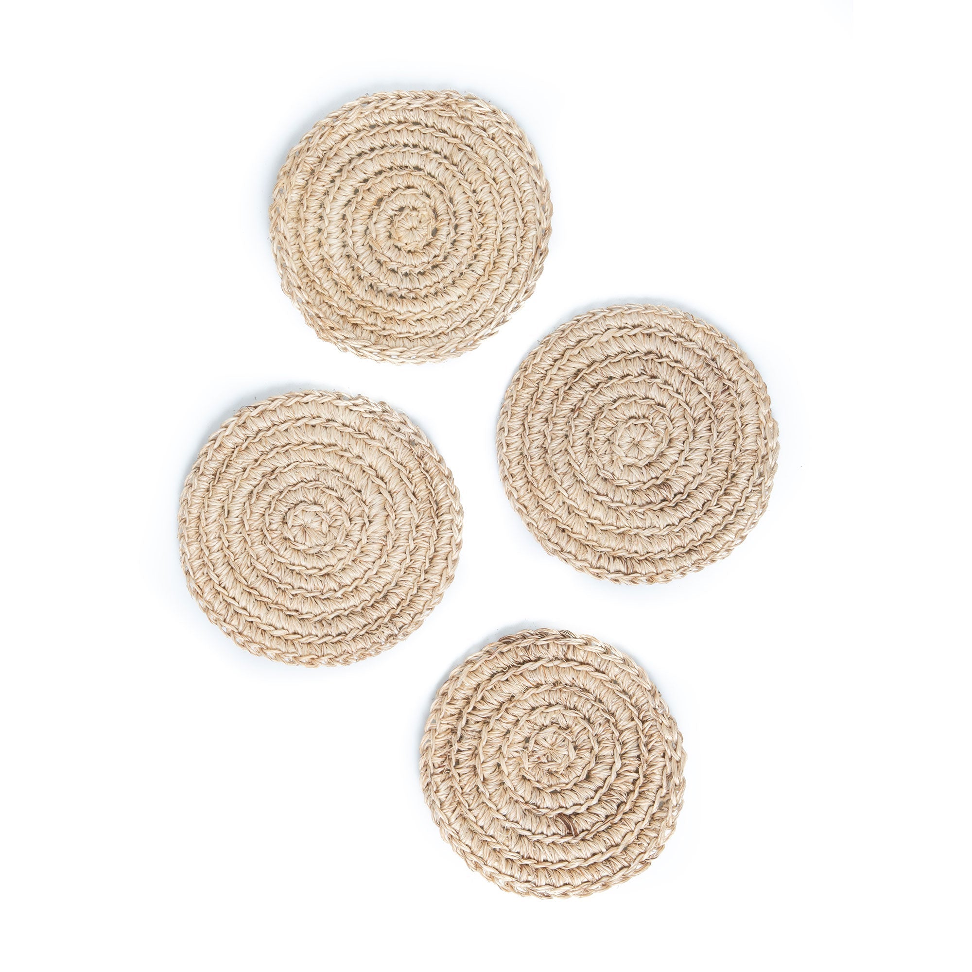 Spiral Fique Coaster Set of 4 | Tallo de Olivo | Sorelle Rossi