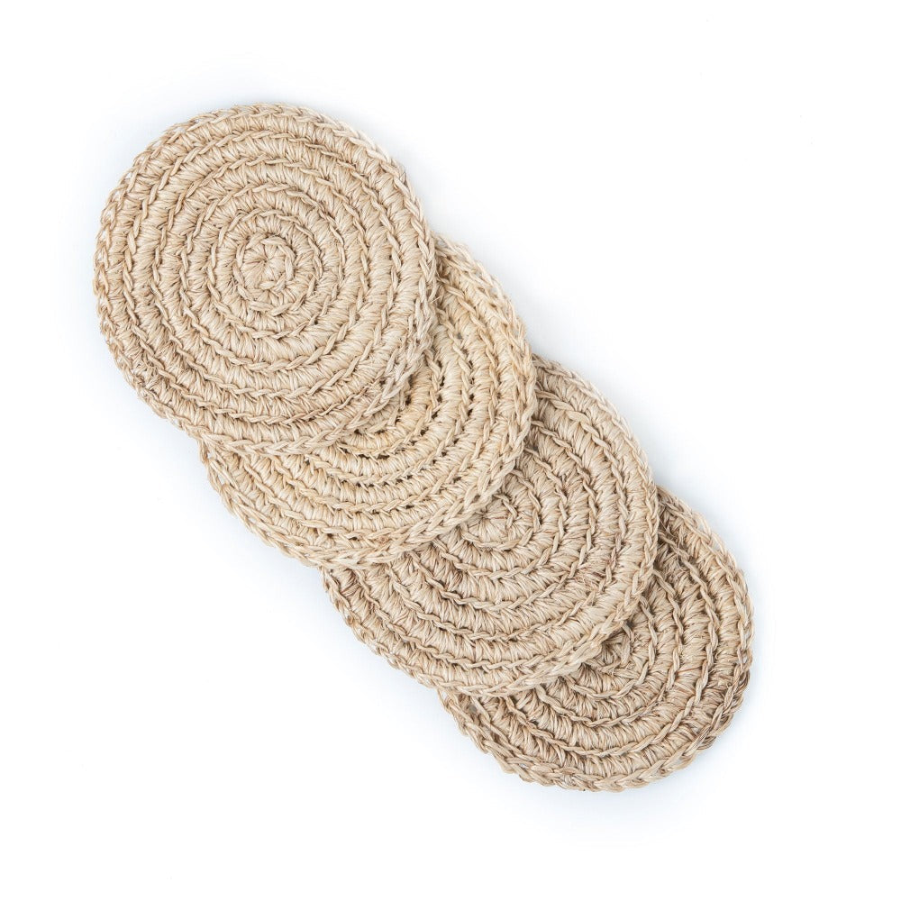 Spiral Fique Coaster Set of 4 | Tallo de Olivo | Sorelle Rossi