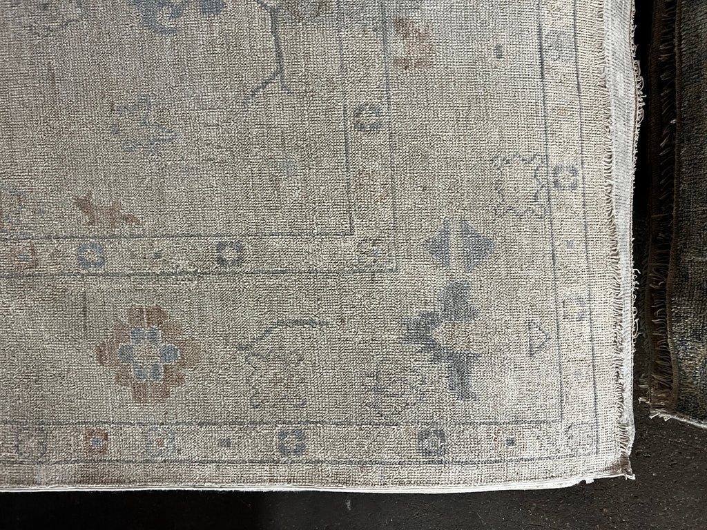 Tatiana Ada 8x9.5 Whitewashed Beige & Grey Afghani Oushak