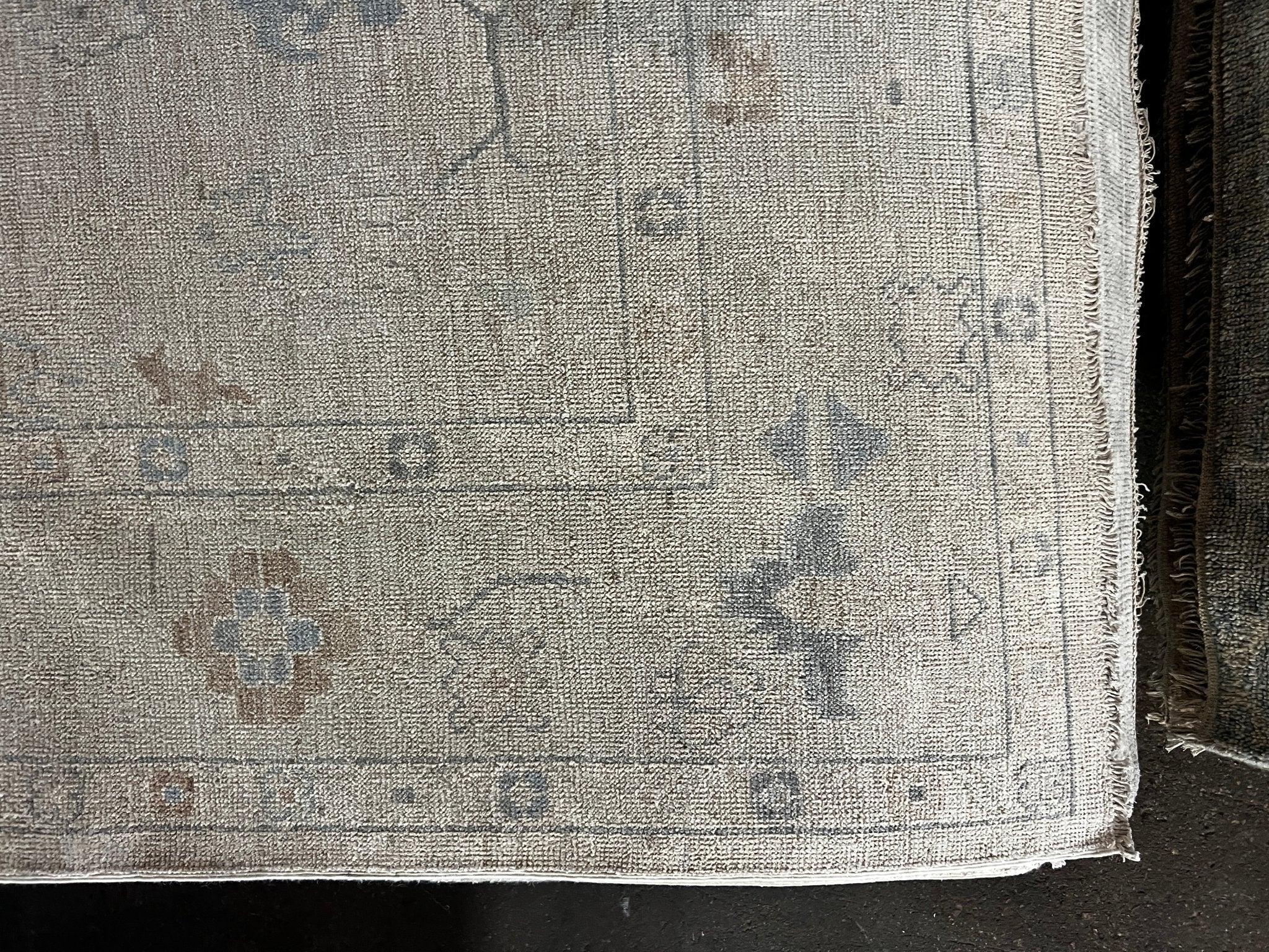 Tatiana Ada 8x9.5 Whitewashed Beige & Grey Afghani Oushak