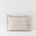 Natural Pinstripe Linen Pillowcase with Frills | Set of 2