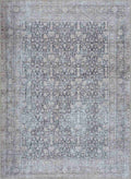 Patterned rug with a mix of gray and beige colors