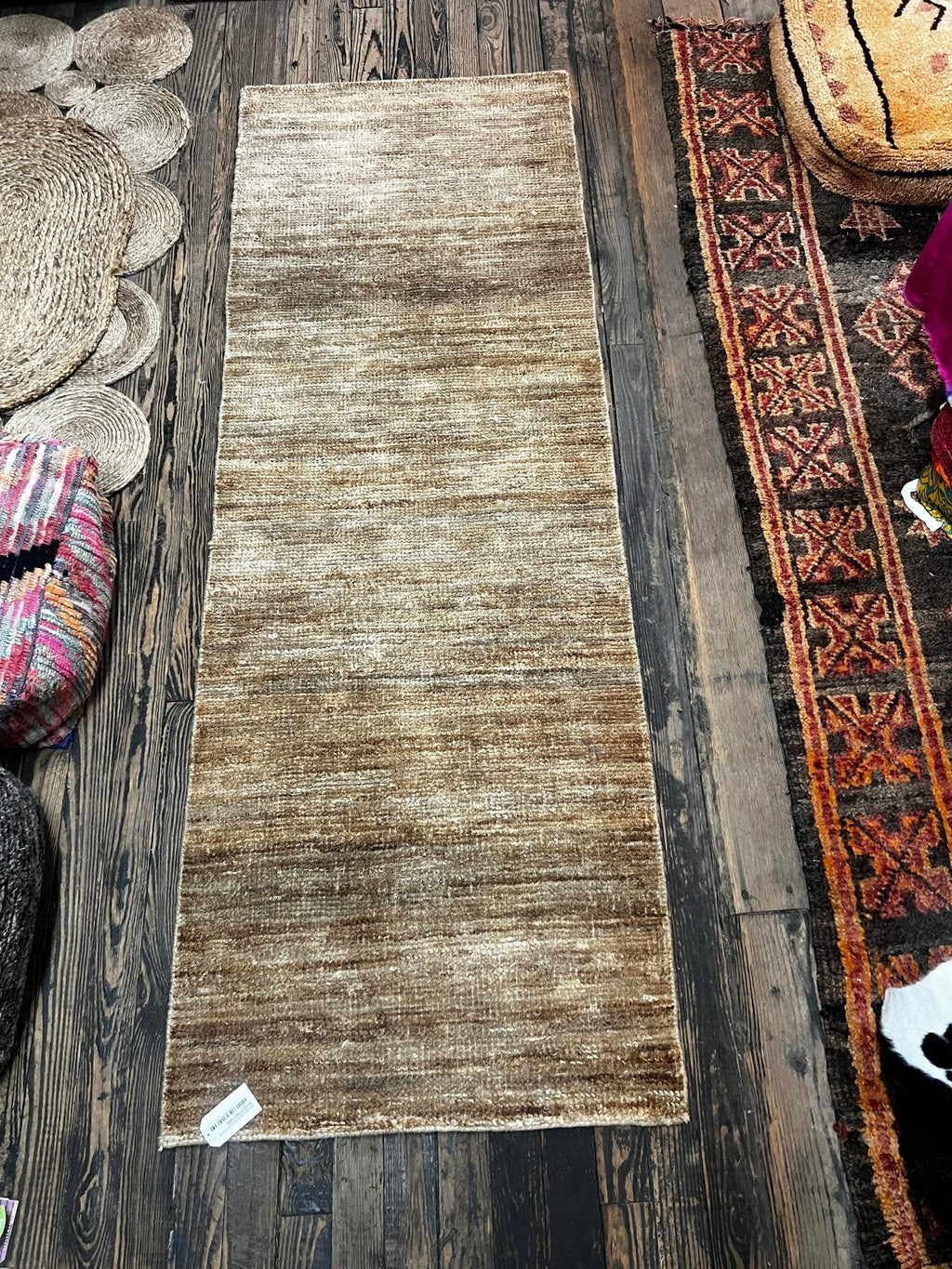 Arthur Dietrich 2.6x8 Tip Sheared Durrie Jute Runner Rug (Multiple Colors)
